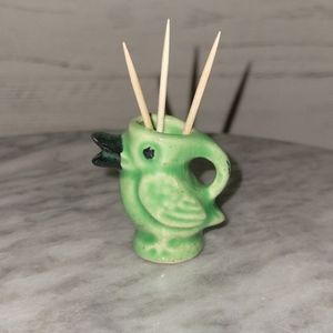 Vintage | Small Green Bird Toothpick Holder / Mini Pitcher / Creamer